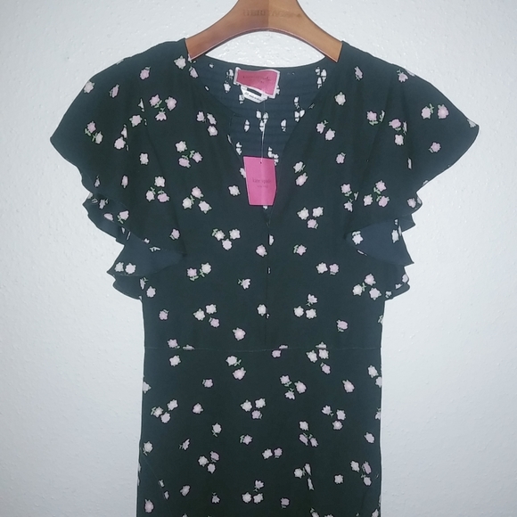 Kate Spade 00 Ditsy Begonia Flutter Sleeve Dress - Picture 3 of 13